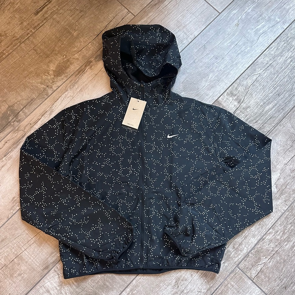 Nike Black Windbreaker with White Dots